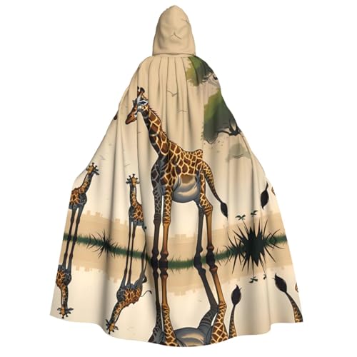 LiuMng Halloween-Kapuzenumhang für Erwachsene, Giraffen-Druck, Unisex, Zauberer-Umhang, für Urlaub, Party, Cosplay-Kostüme LiuMng Halloween-Kapuzenumhang für Erwachsene, Giraffen-Druck, Unisex, Zauberer-Umhang, für Urlaub, Party, Cosplay-Kostüme von LiuMng