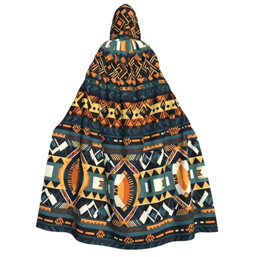 LiuMng Halloween-Kapuzenumhang für Erwachsene, afrikanischer Stammesstil, ethnische Textur, Unisex, Zauberer-Umhang, für Urlaub, Party, Cosplay-Kostüme LiuMng Halloween-Kapuzenumhang für Erwachsene, afrikanischer Stammesstil, ethnische Textur, Unisex, Zauberer-Umhang, für Urlaub, Party, Cosplay-Kostüme von LiuMng
