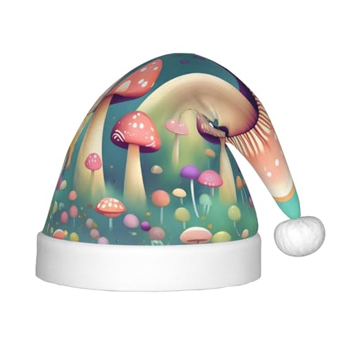 LiuMng Hübsche kleine Pilze Weihnachtsmütze, Unisex, klassische Weihnachtsmannmütze, weich, bequem, für Neujahrsparty von LiuMng