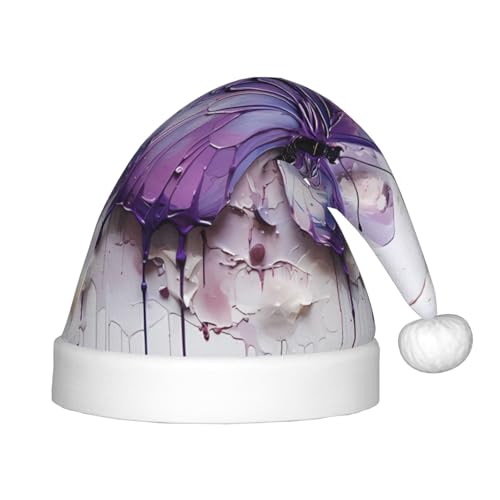 LiuMng Lila Ölgemälde Schmetterling Weihnachtsmütze, Unisex Plüsch Klassische Weihnachtsmann Hut/Weich Bequem für Neujahr Festliche Party Supplies LiuMng Lila Ölgemälde Schmetterling Weihnachtsmütze, Unisex Plüsch Klassische Weihnachtsmann Hut/Weich Bequem für Neujahr Festliche Party Supplies von LiuMng