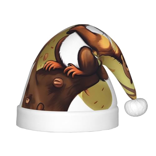 LiuMng Nussfressende Eichhörnchen Weihnachtsmütze, Unisex Weihnachtsmannmütze/Weich Bequem für Neujahr Festliche Party Supplies LiuMng Nussfressende Eichhörnchen Weihnachtsmütze, Unisex Weihnachtsmannmütze/Weich Bequem für Neujahr Festliche Party Supplies von LiuMng