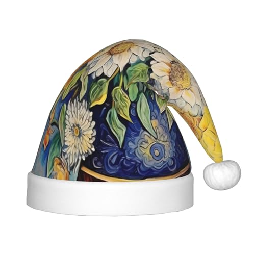 LiuMng Öl auf Leinwand Blumen Weihnachtsmütze, Unisex Plüsch Klassische Weihnachtsmann Hut/Weich Bequem für Neujahr Festliche Party Supplies LiuMng Öl auf Leinwand Blumen Weihnachtsmütze, Unisex Plüsch Klassische Weihnachtsmann Hut/Weich Bequem für Neujahr Festliche Party Supplies von LiuMng