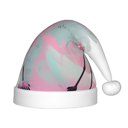 LiuMng Rosa Flamingo Weihnachtsmütze, klassische Weihnachtsmannmütze/weich bequem, für Neujahr Festliche Party Supplies von LiuMng