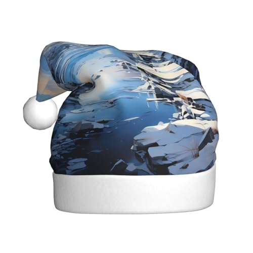LiuMng Schneebedeckte Berglandschaft, klassische Weihnachtsmann-Weihnachtsmütze, Wärme, bequem, perfekt für Feiertagsfeiern, Weihnachtsdekorationen LiuMng Schneebedeckte Berglandschaft, klassische Weihnachtsmann-Weihnachtsmütze, Wärme, bequem, perfekt für Feiertagsfeiern, Weihnachtsdekorationen von LiuMng