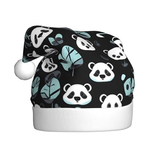 LiuMng Schwarz-weißes Panda-Gesicht, klassische Weihnachtsmann-Weihnachtsmütze, Wärme, bequem, perfekt für Feiertage, Weihnachtsdekoration LiuMng Schwarz-weißes Panda-Gesicht, klassische Weihnachtsmann-Weihnachtsmütze, Wärme, bequem, perfekt für Feiertage, Weihnachtsdekoration von LiuMng
