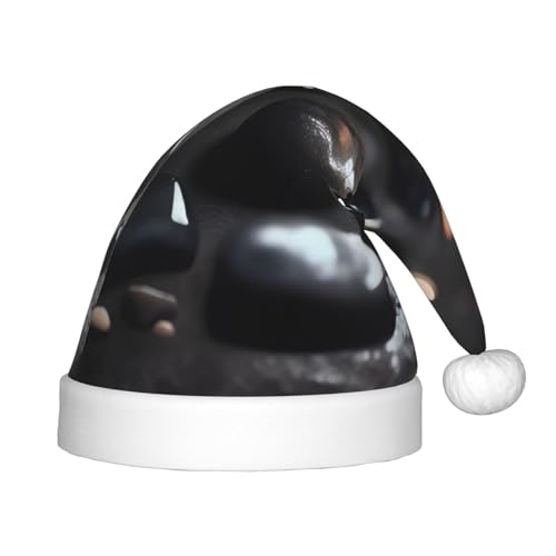 LiuMng Schwarze Mystery Herz Stein Weihnachtsmütze, Unisex Plüsch Klassische Weihnachtsmann Hut/Weich Bequem für Neujahr Festliche Party Supplies LiuMng Schwarze Mystery Herz Stein Weihnachtsmütze, Unisex Plüsch Klassische Weihnachtsmann Hut/Weich Bequem für Neujahr Festliche Party Supplies von LiuMng
