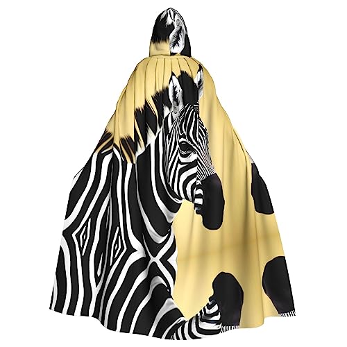 LiuMng Schwarzer und weißer Zebra-Umhang mit Kapuze, langer Umhang für Halloween, Cosplay, Kostüme und Zauberer, Rollenspiele LiuMng Schwarzer und weißer Zebra-Umhang mit Kapuze, langer Umhang für Halloween, Cosplay, Kostüme und Zauberer, Rollenspiele von LiuMng