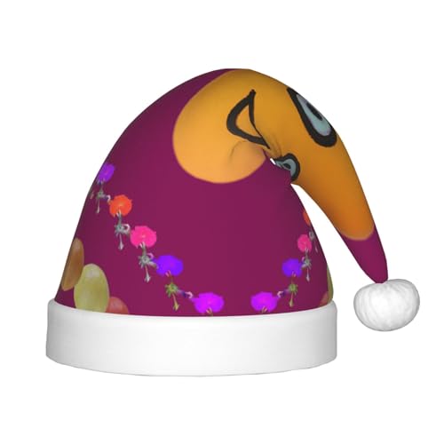 LiuMng Smiley Mango Weihnachtsmütze, Unisex Plüsch Klassische Weihnachtsmann Hut/Weich Bequem für Neujahr Festliche Party Supplies von LiuMng