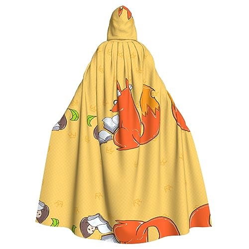 LiuMng Sonnenblumenkerne und Füchse Unisex Kapuzenumhang – voller langer Umhang für Halloween, Cosplay, Kostüme und Zauberer Rollenspiele LiuMng Sonnenblumenkerne und Füchse Unisex Kapuzenumhang – voller langer Umhang für Halloween, Cosplay, Kostüme und Zauberer Rollenspiele von LiuMng