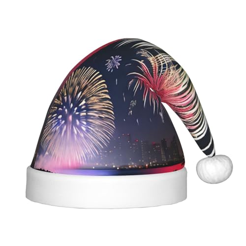 LiuMng Splendid Feuerwerk Weihnachtsmütze, Unisex Plüsch Klassische Weihnachtsmannmütze/Weich Bequem für Neujahr Festliche Party Supplies LiuMng Splendid Feuerwerk Weihnachtsmütze, Unisex Plüsch Klassische Weihnachtsmannmütze/Weich Bequem für Neujahr Festliche Party Supplies von LiuMng