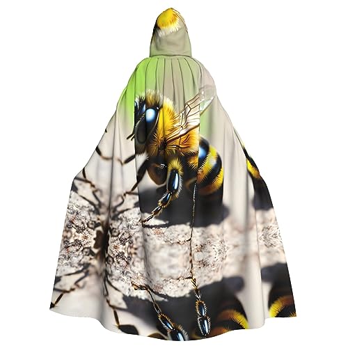LiuMng Süßer kleiner Bienen-Umhang mit Kapuze, langer Umhang für Halloween, Cosplay, Kostüme und Zauberer-Rollenspiele von LiuMng