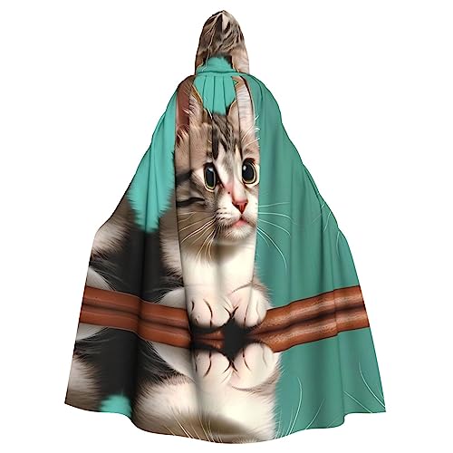 LiuMng Umhang mit Kapuze und neugieriger Katze, langer Umhang für Halloween, Cosplay, Kostüme und Zauberer Rollenspiele LiuMng Umhang mit Kapuze und neugieriger Katze, langer Umhang für Halloween, Cosplay, Kostüme und Zauberer Rollenspiele von LiuMng