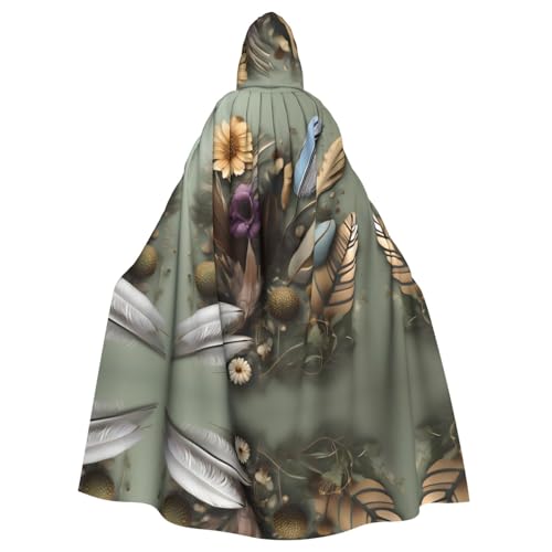 LiuMng Unisex Kapuzenumhang mit Federblume, langer Umhang für Halloween, Cosplay, Kostüme und Zauberer Rollenspiele LiuMng Unisex Kapuzenumhang mit Federblume, langer Umhang für Halloween, Cosplay, Kostüme und Zauberer Rollenspiele von LiuMng