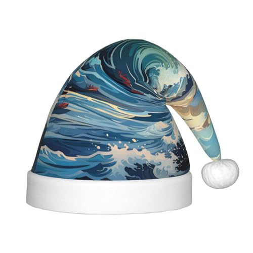 LiuMng Wave Segelboot Möwe Weihnachtsmütze, Unisex Plüsch Klassische Weihnachtsmann Hut/Weich Bequem für Neujahr Festliche Party Supplies LiuMng Wave Segelboot Möwe Weihnachtsmütze, Unisex Plüsch Klassische Weihnachtsmann Hut/Weich Bequem für Neujahr Festliche Party Supplies von LiuMng
