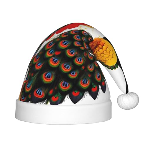 LiuMng Weihnachtsmütze, Pfauenrot, Unisex, klassisch, Weihnachtsmannmütze, weich, bequem, für Neujahrsparty von LiuMng
