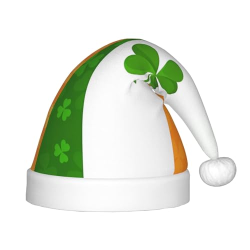 LiuMng Weihnachtsmütze mit irischer Flagge, Unisex, Plüsch, klassisch, Weihnachtsmannmütze, weich, bequem, für Neujahr, festliche Partyzubehör von LiuMng