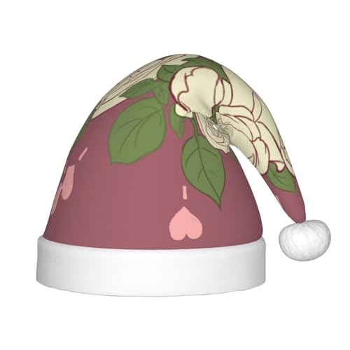 LiuMng Weiße Rose der Liebe Weihnachtsmütze, Unisex Plüsch Klassische Weihnachtsmannmütze/Weich Bequem für Neujahr Festliche Party Supplies LiuMng Weiße Rose der Liebe Weihnachtsmütze, Unisex Plüsch Klassische Weihnachtsmannmütze/Weich Bequem für Neujahr Festliche Party Supplies von LiuMng