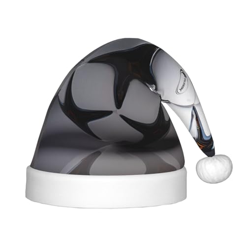 Schwarz-Weiß-Fußball-Weihnachtsmütze, klassische Weihnachtsmannmütze/weich bequem, für Neujahrsfestliches Partyzubehör Schwarz-Weiß-Fußball-Weihnachtsmütze, klassische Weihnachtsmannmütze/weich bequem, für Neujahrsfestliches Partyzubehör von LiuMng