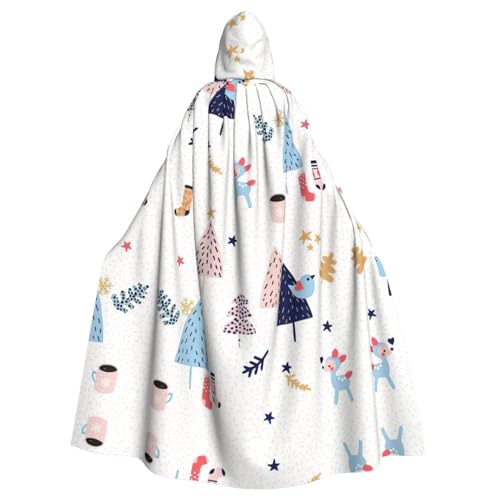 Liulannq Bäume und Socken Halloween Unisex Kapuzenumhang Weihnachten Maskerade Kostüm Erwachsene Vampir Hexe Kostüm Exquisites Zubehör von Liulannq