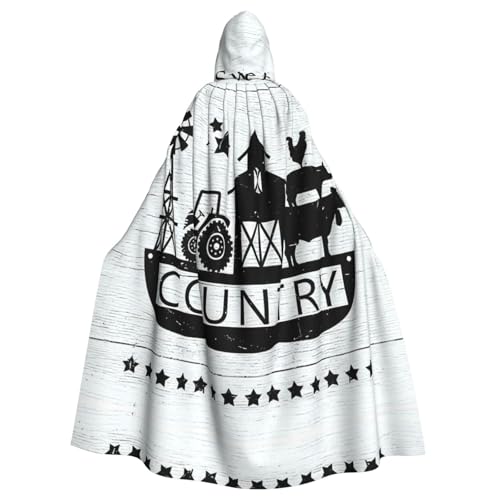Liulannq Bauernhäuser Windmühle Traktor Halloween Unisex Kapuzenumhang Weihnachten Maskerade Kostüm Erwachsene Vampir Hexe Kostüm Exquisites Zubehör von Liulannq