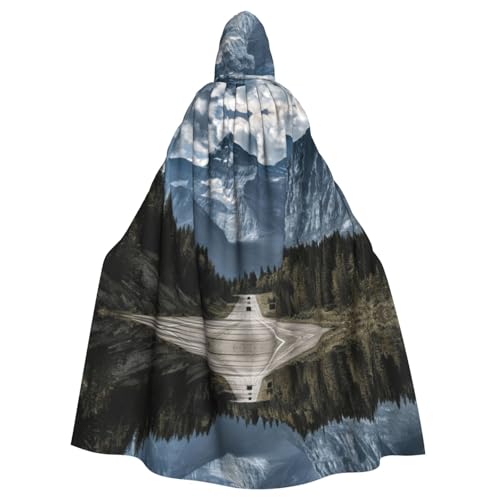 Liulannq Berglandschaft Halloween Unisex Kapuzenumhang Weihnachten Maskerade Kostüm Erwachsene Vampir Hexe Kostüm Exquisite Accessoires von Liulannq