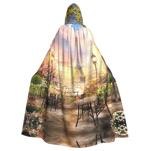 Liulannq Eiffelturm Halloween Unisex Kapuzenumhang Weihnachten Maskerade Kostüm Erwachsene Vampir Hexe Kostüm Exquisites Zubehör von Liulannq
