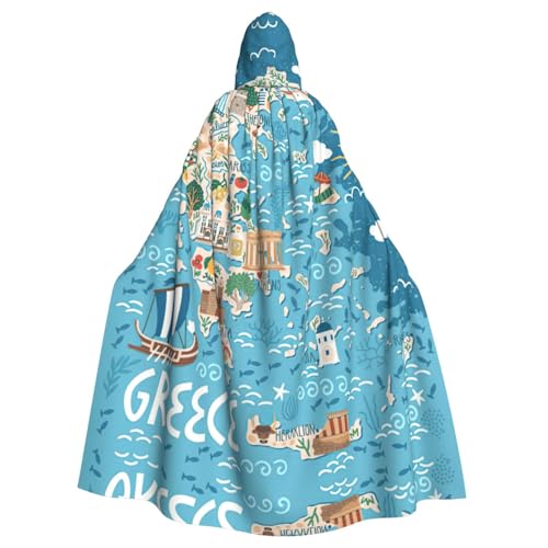 Liulannq Griechenlandkarte Halloween Unisex Kapuzenumhang Weihnachten Maskerade Kostüm Erwachsene Vampir Hexe Kostüm Exquisite Accessoires von Liulannq