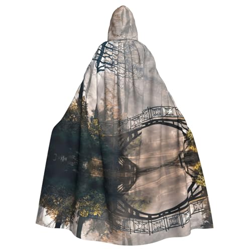 Liulannq Landschaft Halloween Unisex Kapuzenumhang Weihnachten Maskerade Kostüm Erwachsene Vampir Hexe Kostüm Exquisite Accessoires von Liulannq