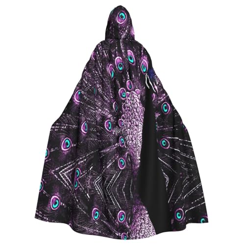 Liulannq Lila Pfau Halloween Unisex Kapuzenumhang Weihnachten Maskerade Kostüm Erwachsene Vampir Hexe Kostüm Exquisites Zubehör von Liulannq