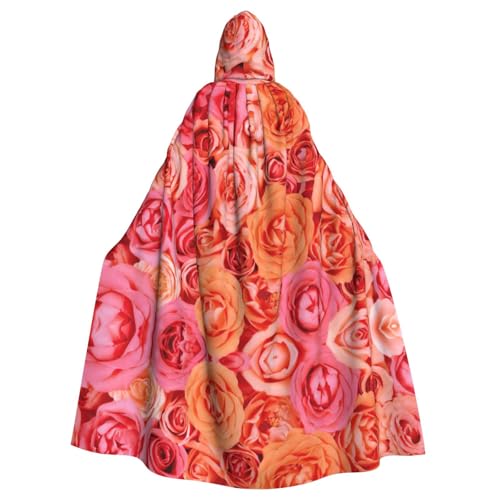 Liulannq Orange Rosa Rose Halloween Unisex Kapuzenumhang Weihnachten Maskerade Kostüm Erwachsene Vampir Hexe Kostüm Exquisites Zubehör von Liulannq
