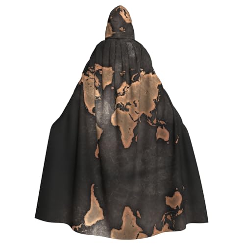 Liulannq Rust World Map Halloween Unisex Kapuzenumhang Weihnachten Maskerade Kostüm Erwachsene Vampir Hexe Kostüm Exquisite Accessoires von Liulannq
