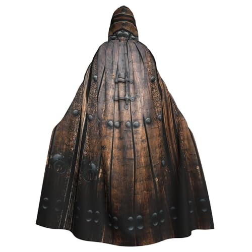 Liulannq Rustikaler Stall Holztür Halloween Unisex Kapuzenumhang Weihnachten Maskerade Kostüm Erwachsene Vampir Hexe Kostüm Exquisites Zubehör von Liulannq
