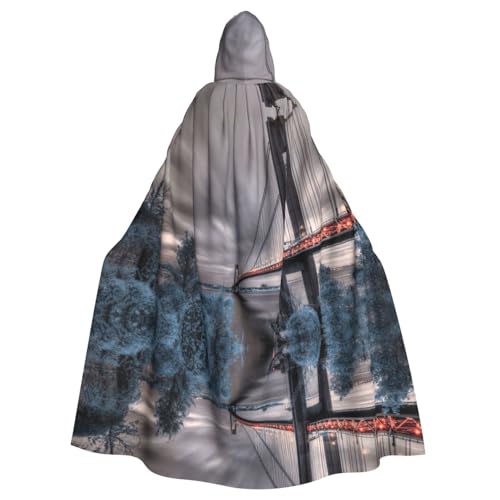 Liulannq Scenery Bridge Halloween Unisex Kapuzenumhang Weihnachten Maskerade Kostüm Erwachsene Vampir Hexe Kostüm Exquisites Zubehör von Liulannq