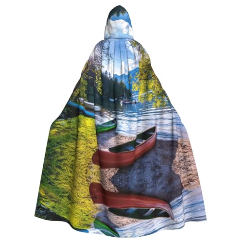 Liulannq See mit Booten Kanus Park Halloween Unisex Kapuzenumhang Weihnachten Maskerade Kostüm Erwachsene Vampir Hexe Kostüm Exquisites Zubehör von Liulannq