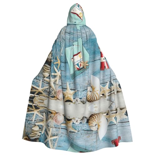 Liulannq Seestern Leuchtturm Strand Halloween Unisex Kapuzenumhang Weihnachten Maskerade Kostüm Erwachsene Vampir Hexe Kostüm Exquisites Zubehör von Liulannq