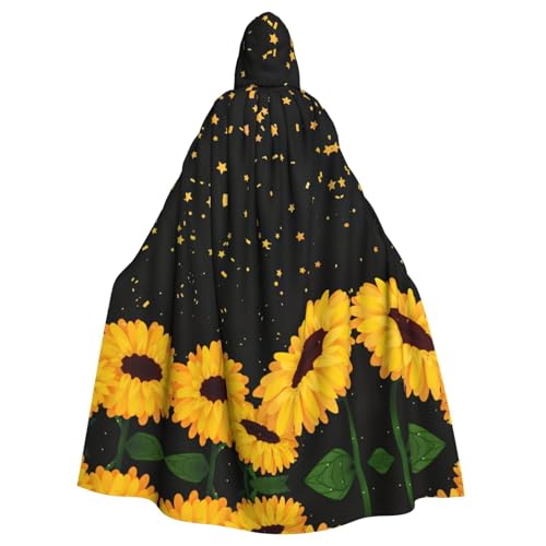 Liulannq Sonnenblumen 1 Halloween Unisex Kapuzenumhang Weihnachten Maskerade Kostüm Erwachsene Vampir Hexe Kostüm Exquisites Zubehör von Liulannq