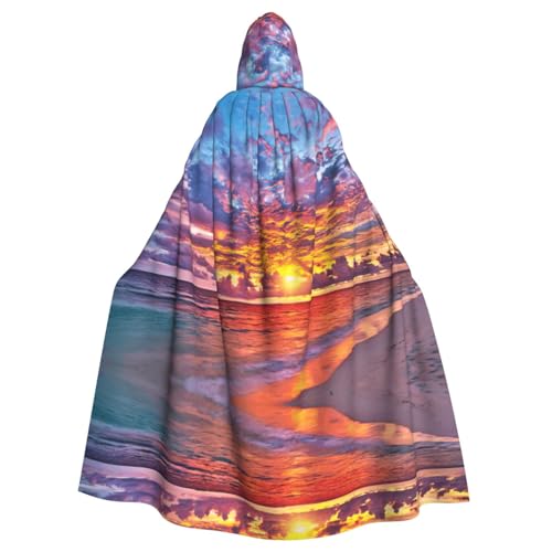 Liulannq Sonnenuntergang Seaside Ocean Halloween Unisex Kapuzenumhang Weihnachten Maskerade Kostüm Erwachsene Vampir Hexe Kostüm Exquisites Zubehör von Liulannq