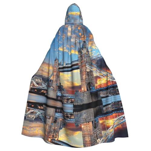 Liulannq Tower Bridge In London Halloween Unisex Kapuzenumhang Weihnachten Maskerade Kostüm Erwachsene Vampir Hexe Kostüm Exquisites Zubehör von Liulannq