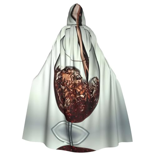 Liulannq Wein und Tassen Halloween Unisex Kapuzenumhang Weihnachten Maskerade Kostüm Erwachsene Vampir Hexe Kostüm Exquisites Zubehör von Liulannq