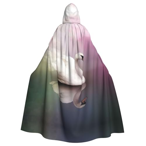 Liulannq Weißer Schwan Halloween Unisex Kapuzenumhang Weihnachten Maskerade Kostüm Erwachsene Vampir Hexe Kostüm Exquisites Zubehör von Liulannq