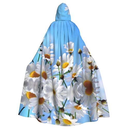 Liulannq Weißes Gänseblümchen Halloween Unisex Kapuzenumhang Weihnachten Maskerade Kostüm Erwachsene Vampir Hexe Kostüm Exquisites Zubehör von Liulannq