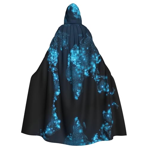 Liulannq Weltkarte Halloween Unisex Kapuzenumhang Weihnachten Maskerade Kostüm Erwachsene Vampir Hexe Kostüm Exquisite Accessoires von Liulannq