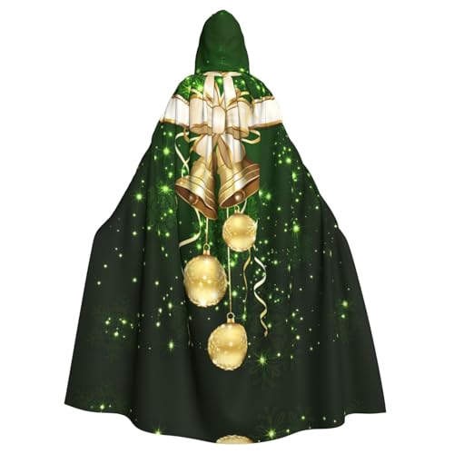 Liulannq Xmas Gold Balls And Bells Halloween Unisex Hooded Cloak, Christmas Maskerade Costume, Adult Vampire Witch Costume, Exquisite Accessories Liulannq Xmas Gold Balls And Bells Halloween Unisex Hooded Cloak, Christmas Maskerade Costume, Adult Vampire Witch Costume, Exquisite Accessories von Liulannq