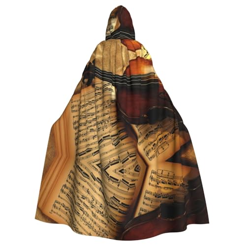 Violine und Buch Halloween Unisex Kapuzenumhang Weihnachten Maskerade Kostüm Erwachsene Vampir Hexe Kostüm Exquisites Zubehör von Liulannq
