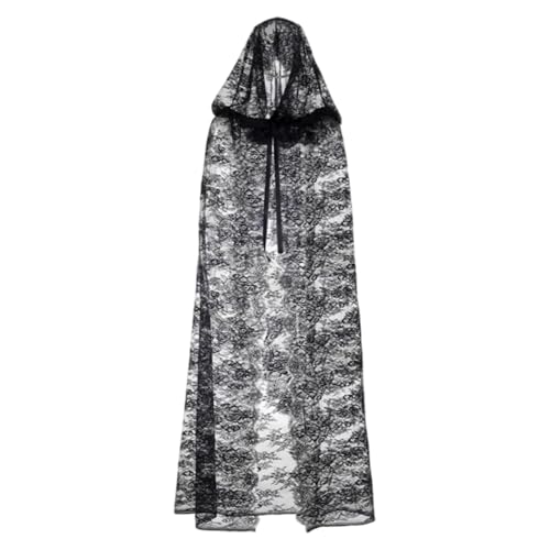 Liummrcy Lace Cape, Tulle mit Kapuze, schwarze gotische Halloween -Kostüme für Frauen Cosplay Vampire Witch Party, Halloween Dekorationen Liummrcy Lace Cape, Tulle mit Kapuze, schwarze gotische Halloween -Kostüme für Frauen Cosplay Vampire Witch Party, Halloween Dekorationen von Liummrcy