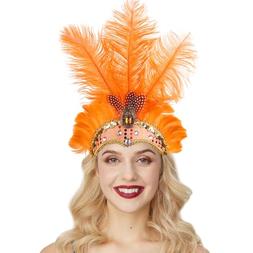 Liummrcy Showgirl Kopfstück für Frauen Mädchen Showgirl Carnival Feathers Kopfstück für Hawaii Kostümparty Liummrcy Showgirl Kopfstück für Frauen Mädchen Showgirl Carnival Feathers Kopfstück für Hawaii Kostümparty von Liummrcy