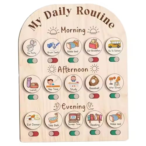 Liummrcy Tägliche Routine -Tabelle für Kinder, Routine -Diagramm von Holzkindkinds mit Aufbewahrungsbox, visueller Zeitplan für Kinder, Home & Classroom Liummrcy Tägliche Routine -Tabelle für Kinder, Routine -Diagramm von Holzkindkinds mit Aufbewahrungsbox, visueller Zeitplan für Kinder, Home & Classroom von Liummrcy
