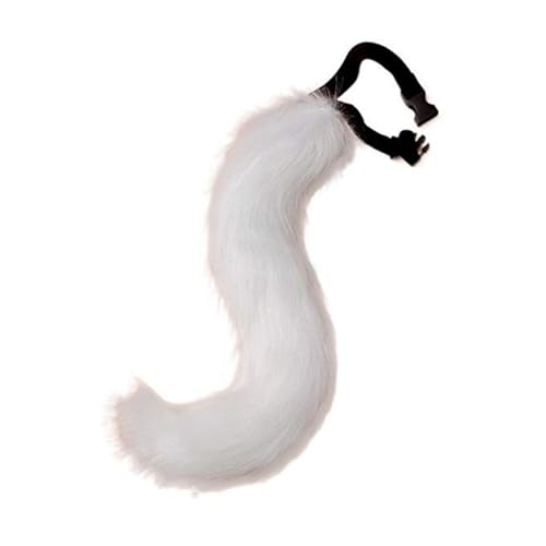 Liummrcy Therian Tail Bendable Fox Tail mit Metall -Skelett verstellbarer pelziger Mehrzweck Wolf für Cosplay Halloween Weihnachtsfeier Kostüm Einer Größe Weiß, Kinder Kleinkinder von Liummrcy