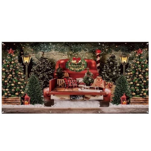 Liummrcy Weihnachtsschmuck, Weihnachtsgarage -Tür -Banner 16x7 Fuß großer Garagentor -Abdeckung Rot LKW -Baum Dekorationen Polyester Hängender Kulissen Weihnachtsbanner für Außenfeiertagswand Liummrcy Weihnachtsschmuck, Weihnachtsgarage -Tür -Banner 16x7 Fuß großer Garagentor -Abdeckung Rot LKW -Baum Dekorationen Polyester Hängender Kulissen Weihnachtsbanner für Außenfeiertagswand von Liummrcy