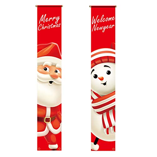 Liummrcy Weihnachtsschmuck, Weihnachtstür Banner Santa Claus Snowman Weihnachtsgebiet Hängende Bannerdekorationen 1Pair Liummrcy Weihnachtsschmuck, Weihnachtstür Banner Santa Claus Snowman Weihnachtsgebiet Hängende Bannerdekorationen 1Pair von Liummrcy